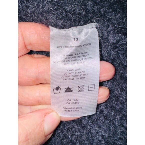 Des Petits Hauts Kid Mohair Open Cardigan Sweater Charcoal Gray S Sustainable e - Picture 6 of 8